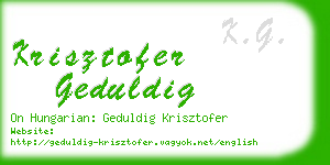 krisztofer geduldig business card